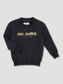 Lee Cooper Pre-Boys Orlando Crew Top - Black(Pre Boys Orlando Crew Top Black 38145401)