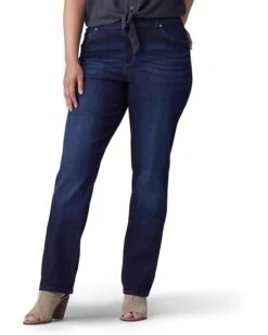 Lee Plus Size Relaxed Fit Straight Leg Jeans Mid-Rise
