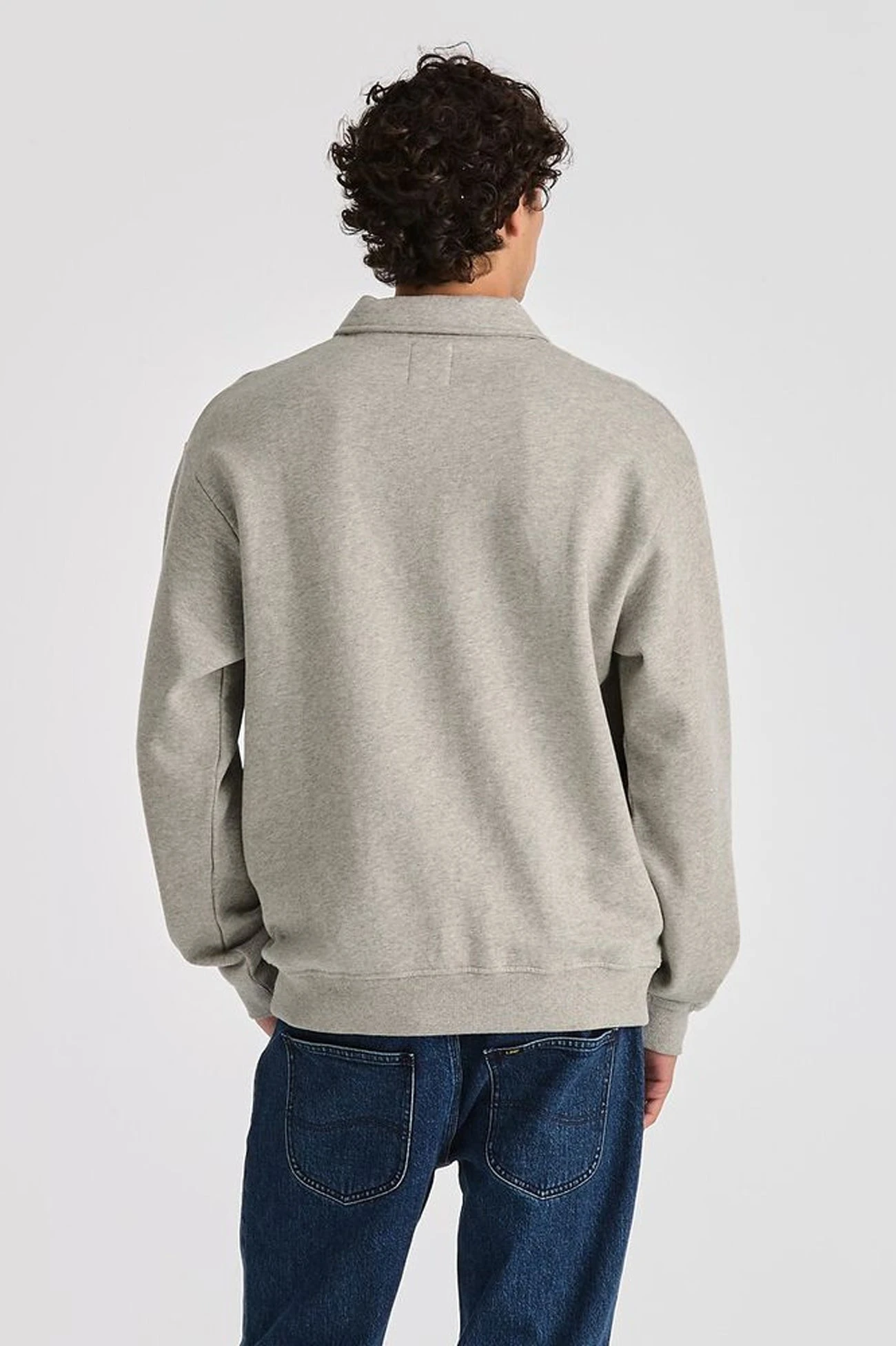 Collar Fleece Sweat Grey Marle 3 Collar Fleece Sweat Grey Marle - Image 2