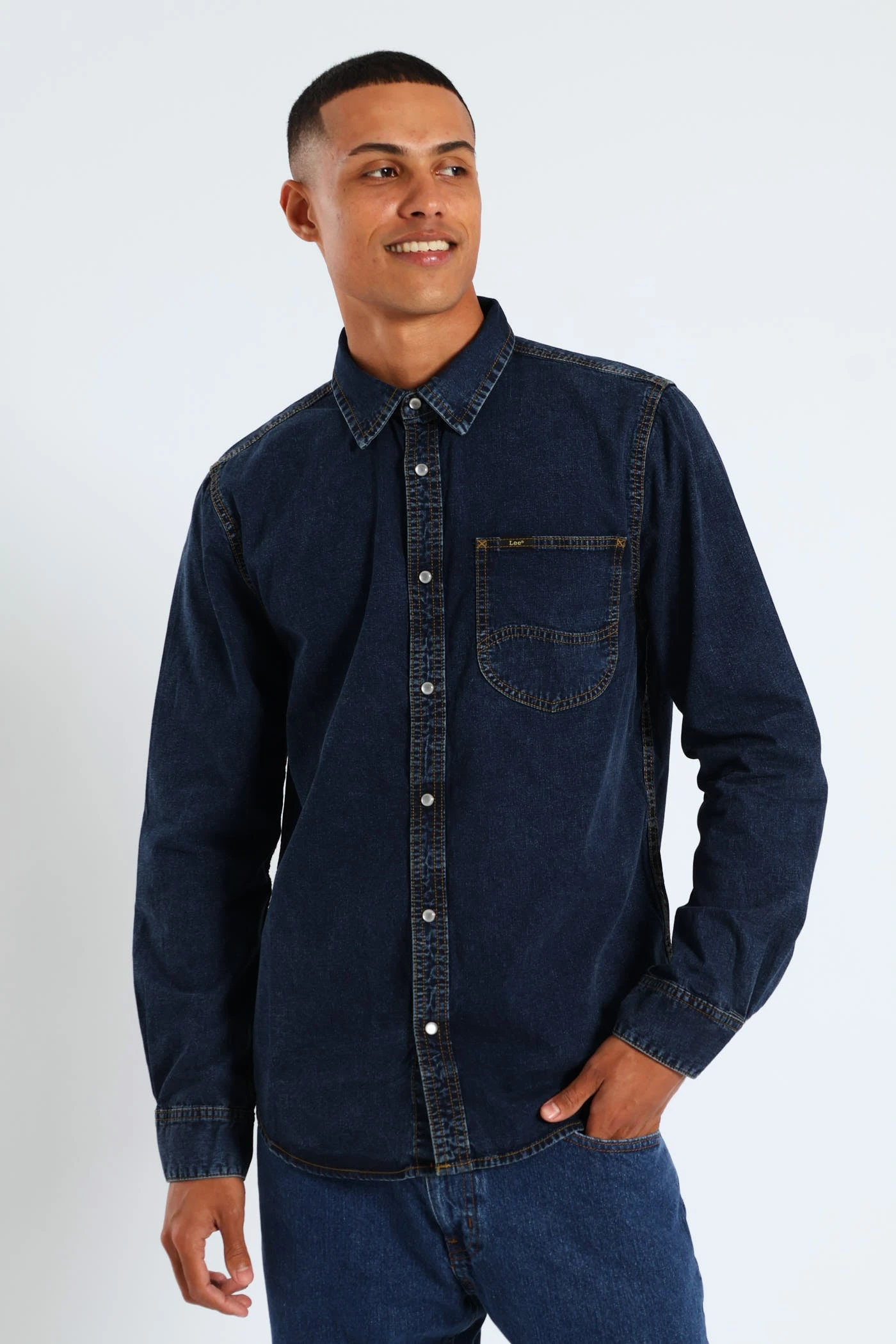 Long Sleeve Lazy Denim Shirt - Stonewash(Long Sleeve Lazy Denim Shirt Stonewash 41417102) 3 Long Sleeve Lazy Denim Shirt - Stonewash(Long Sleeve Lazy Denim Shirt Stonewash 41417102)