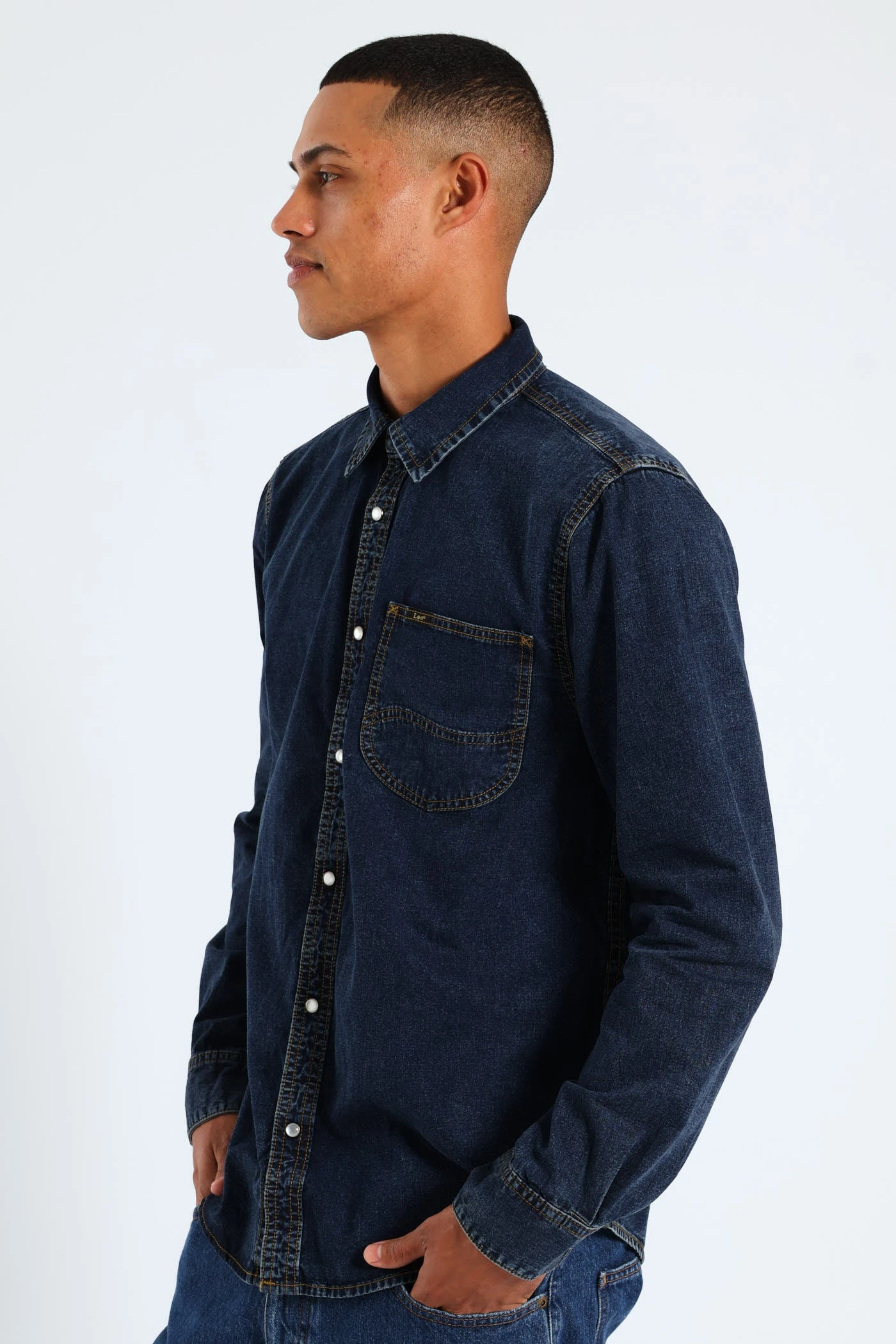 Long Sleeve Lazy Denim Shirt - Stonewash(Long Sleeve Lazy Denim Shirt Stonewash 41417102) 5 Long Sleeve Lazy Denim Shirt - Stonewash(Long Sleeve Lazy Denim Shirt Stonewash 41417102) - Image 3