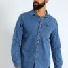 Long Sleeve Lazy Denim Shirt - Medium Wash(Long Sleeve Lazy Denim Shirt Medium Wash 41417101) 1 Long Sleeve Lazy Denim Shirt - Medium Wash(Long Sleeve Lazy Denim Shirt Medium Wash 41417101) -Lee Outlet EDG090720250561
