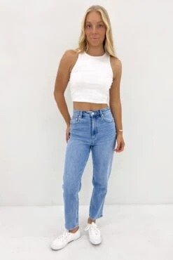 Lee High Moms Jean Blue Flame