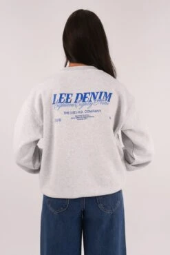 Lee Independent Baggy Sweat White Marle -Lee Outlet Independent Baggy Sweat White Marle b