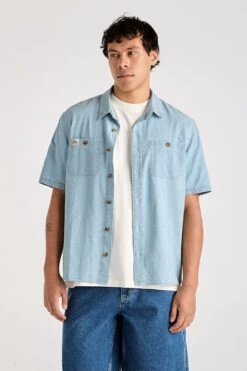Lee Workers Short Sleeve Shirt Washed Chambray