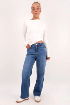Lee Mid Baggy Jean Arcadia Blue Petite
