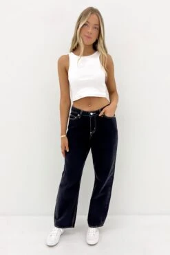 Lee Mid Baggy Jean Throwback Black Petite