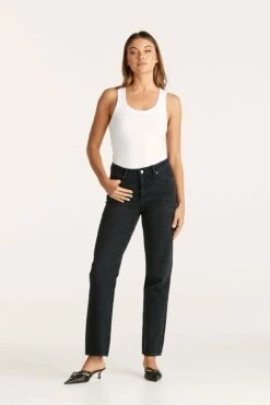 Lee Mid Slim Straight Jean Black Drift