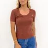 Lee Scoop Slim Rib Tee Terracotta